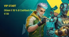 Vip start cashback 50 percento fino a 150 euro